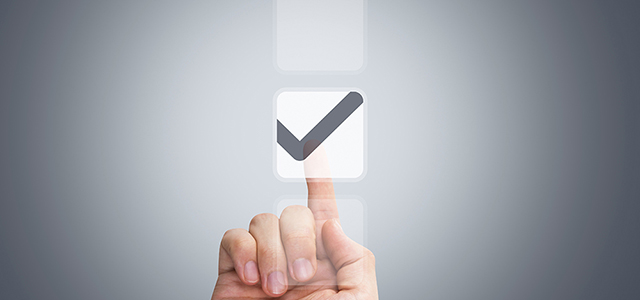 Male Hand Touching Button and Ticking Check Box