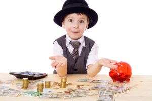 Kid counting money