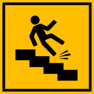 50664380 - slippery stairs warning sign