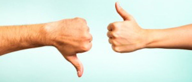 thumbs up and down