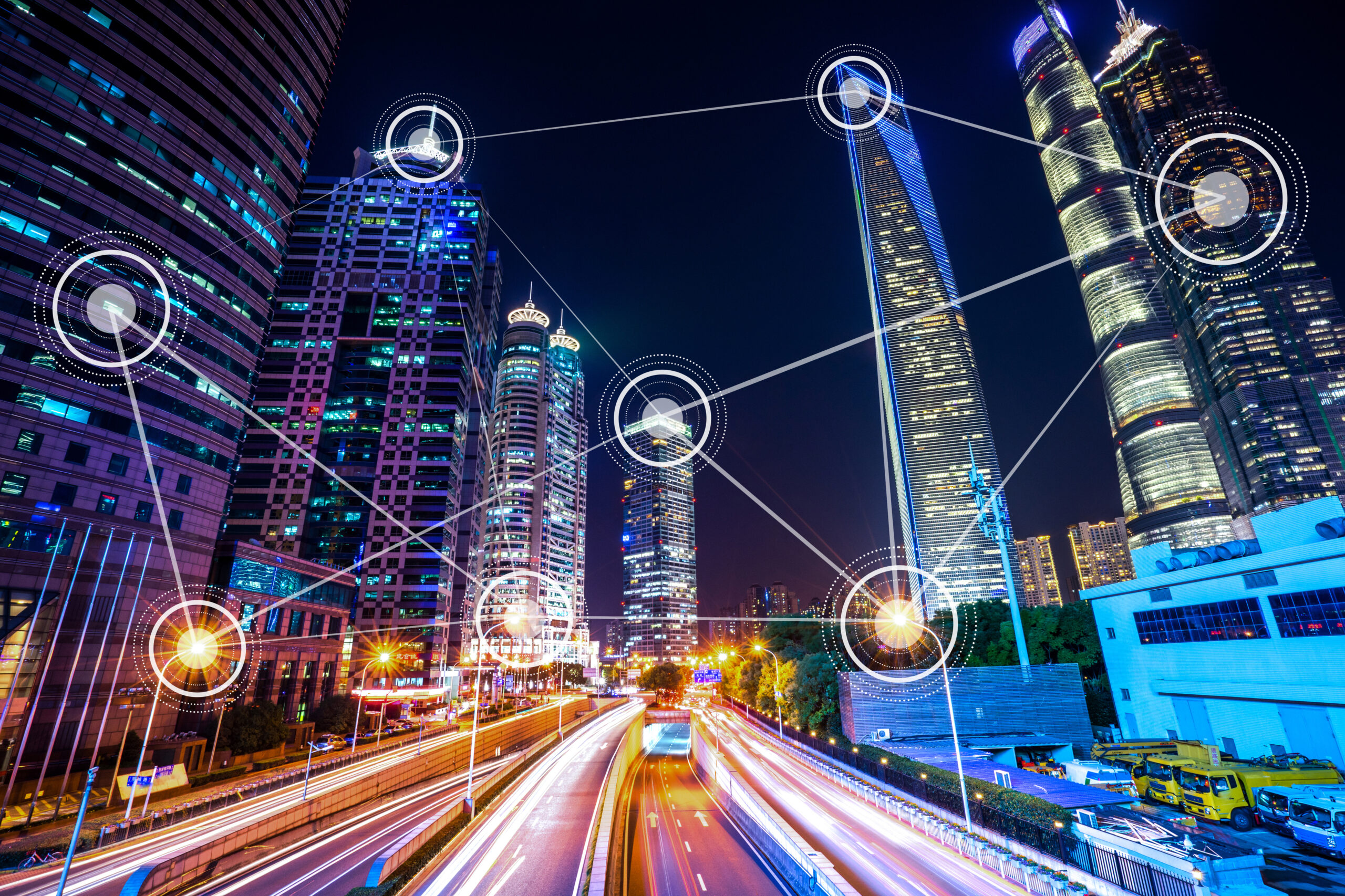smart city with modern office building