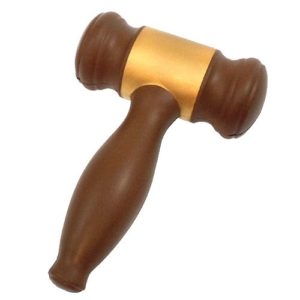 photo of a foam gavel