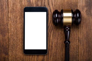 Phone and gavel