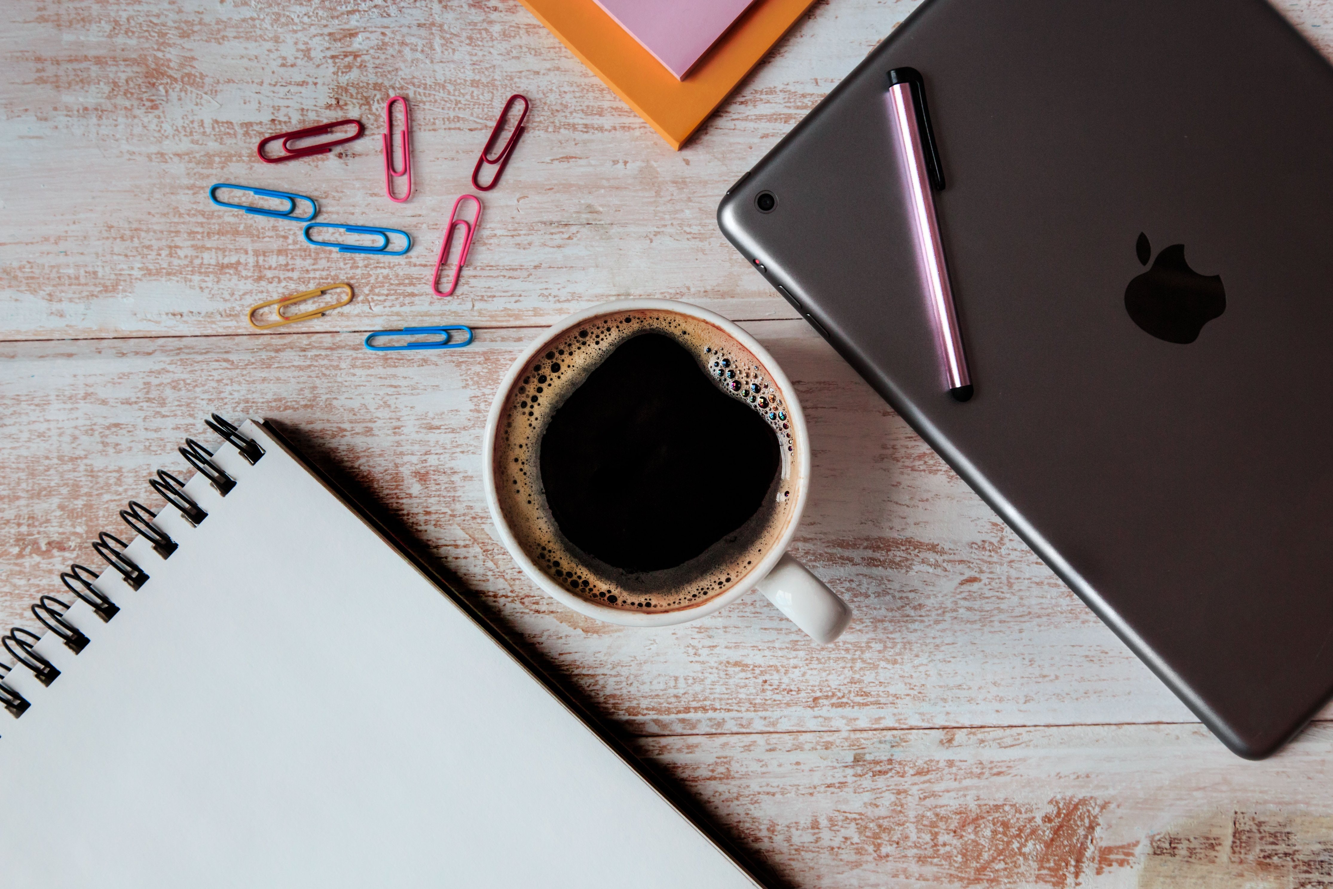 Coffee mug and iPad