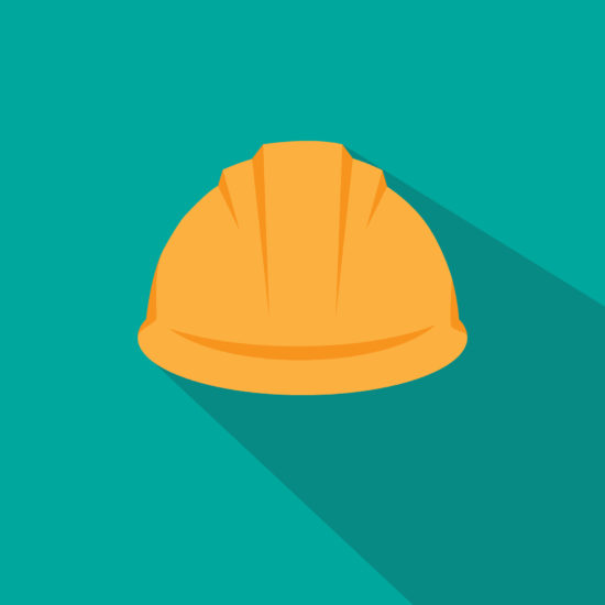 Safety helmet flat icon. Hard Hat Construction Icon