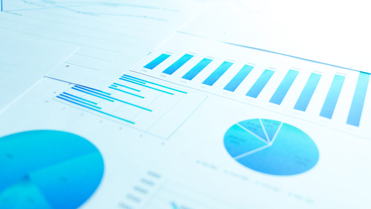 Many charts and graphs reflect the company's concept of data collection and statistical performance in the past year.
