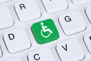 Photo: web accessibility online on internet website computer for handicap people with disabilities