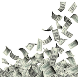 money blowing away