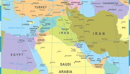 Middle East Map - Detailed Vector Illustration
