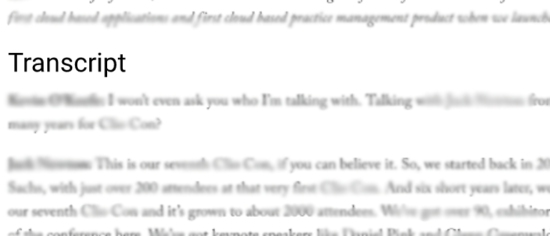 Word "Transcript" written in bold
