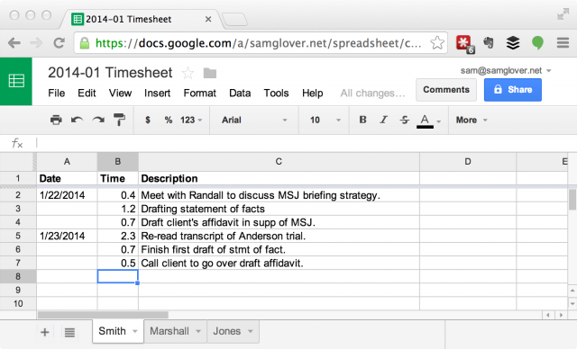 time-spreadsheet