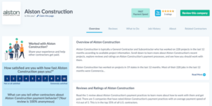 Alston Construction - Levelset Contractor Profile screenshot