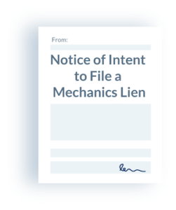 Notice of Intent to File a Mechanics Lien Illustration