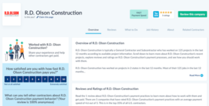RD Olson - Levelset Contractor Profile screenshot