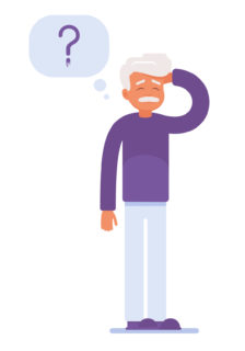 an elderly person has mental problems. 