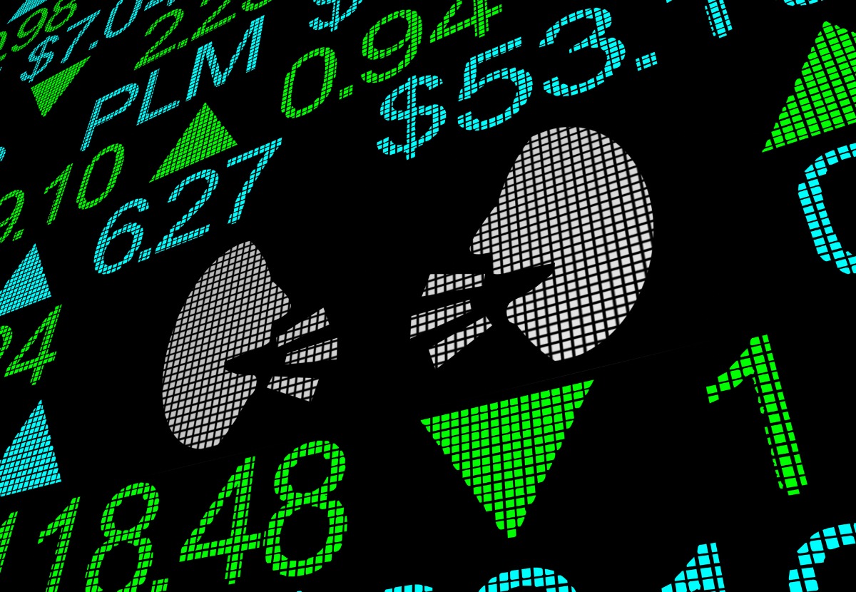 two-people-faces-talking-discussion-communication-stock-market-3d-picture-id1160442159