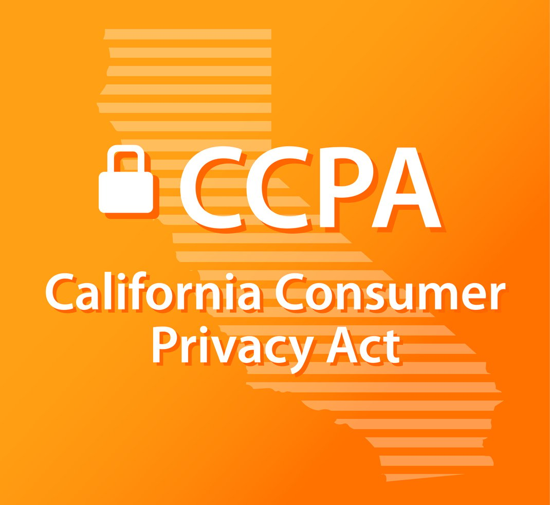 CCPA California Consumer Privacy Act Lock Orange and Gold