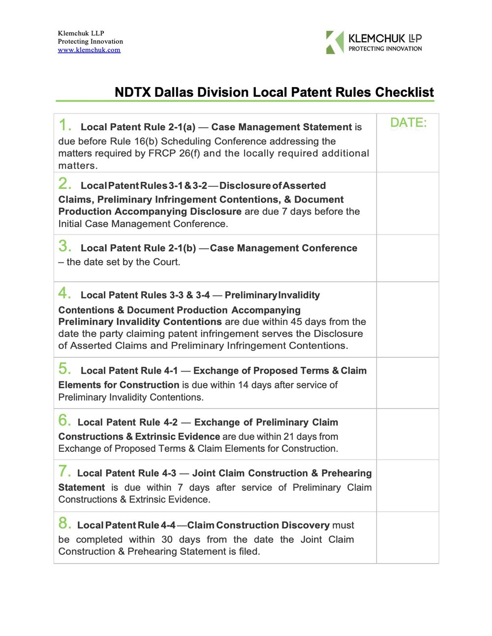 Checklist - 2nd Amended NDTX Patent Rules.jpg