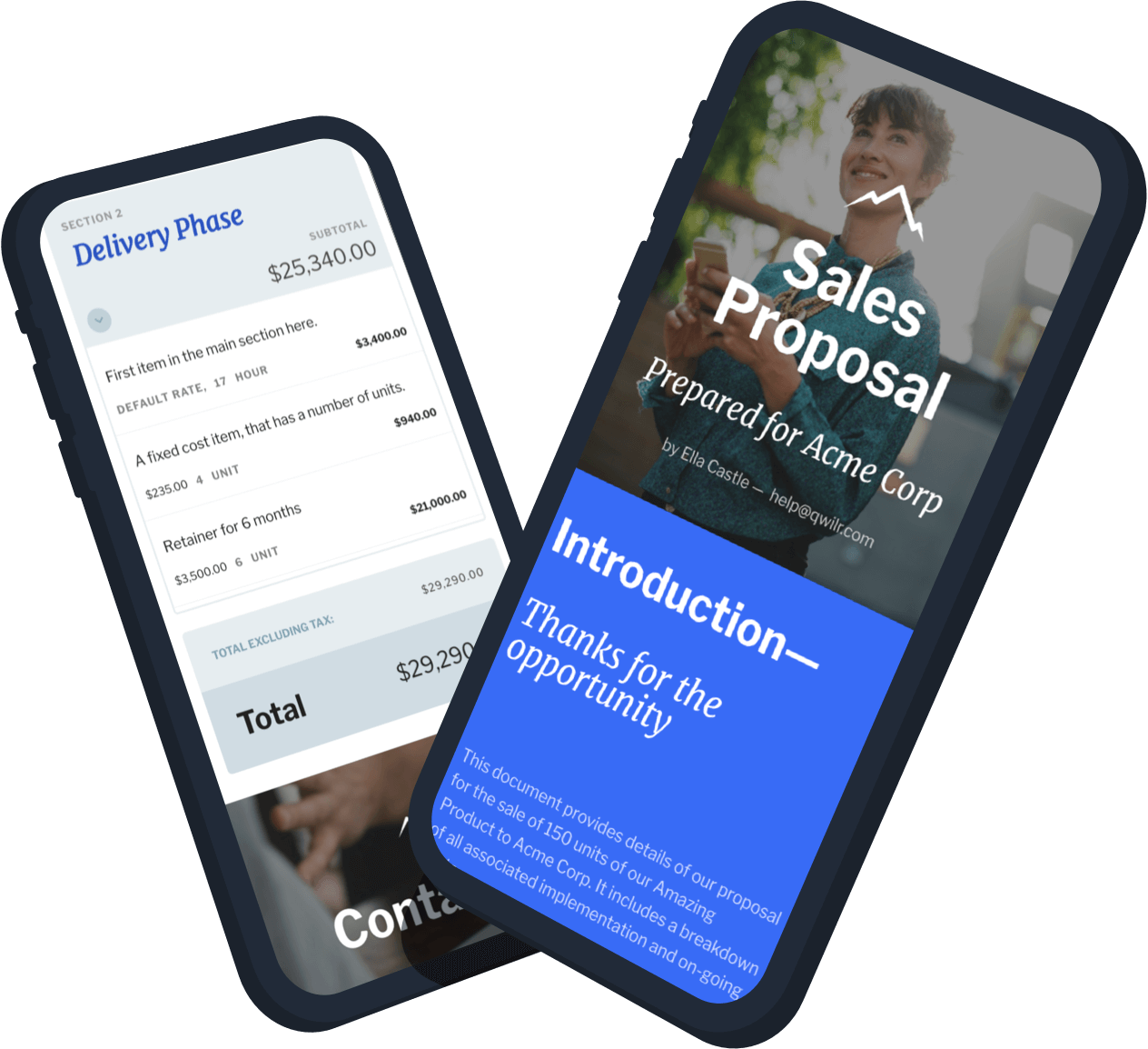 Qwilr Proposal on mobile