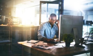 Man works to meet the filing deadline