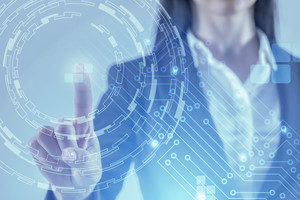 Businessman working with digital virtual screen
