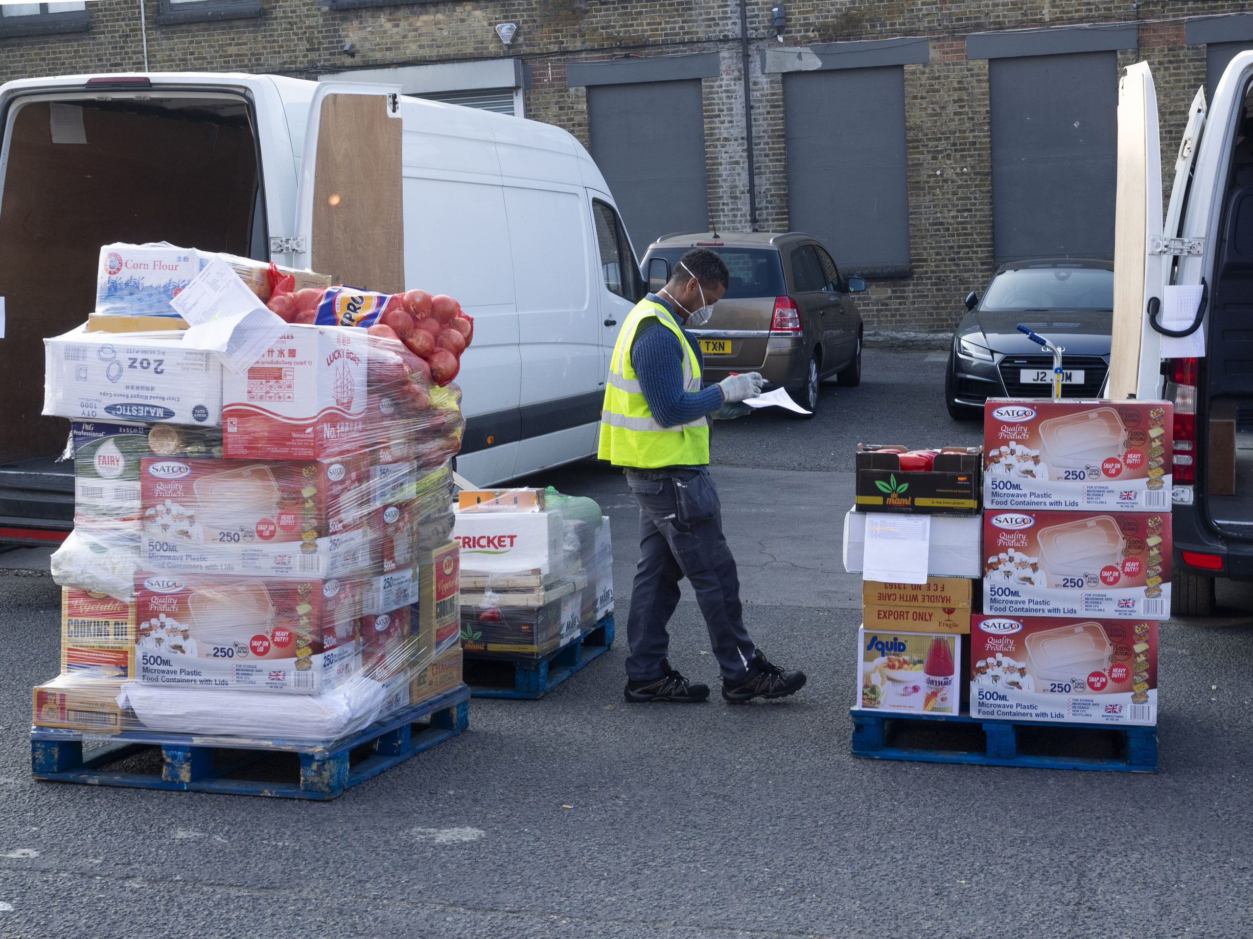 Close-up of delivery man during de Lockdown in London