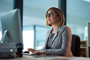 Woman working on computer