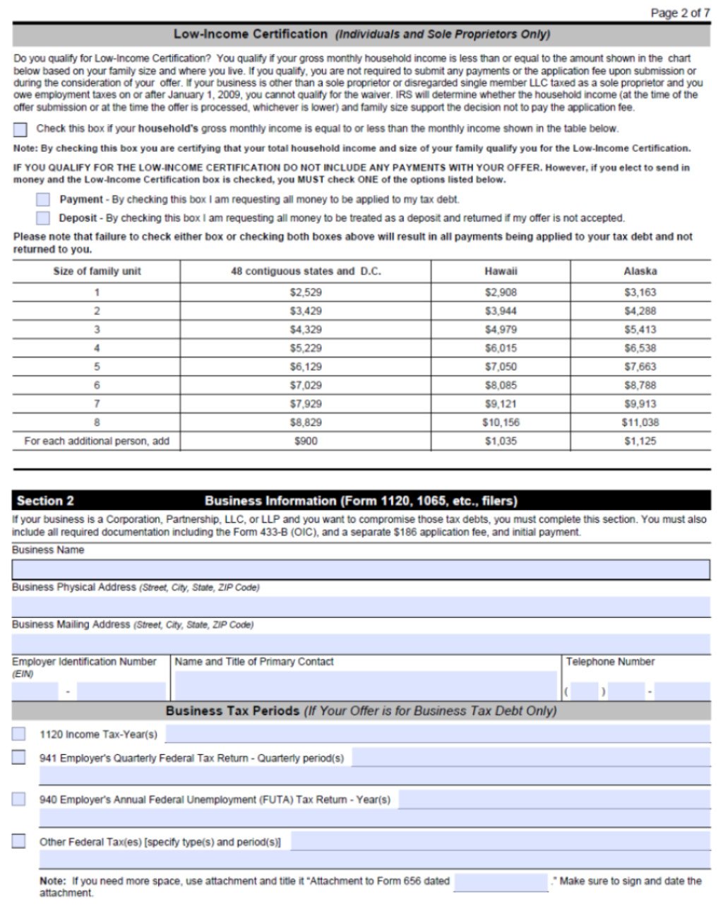 form-656-offer-in-compromise-page-2