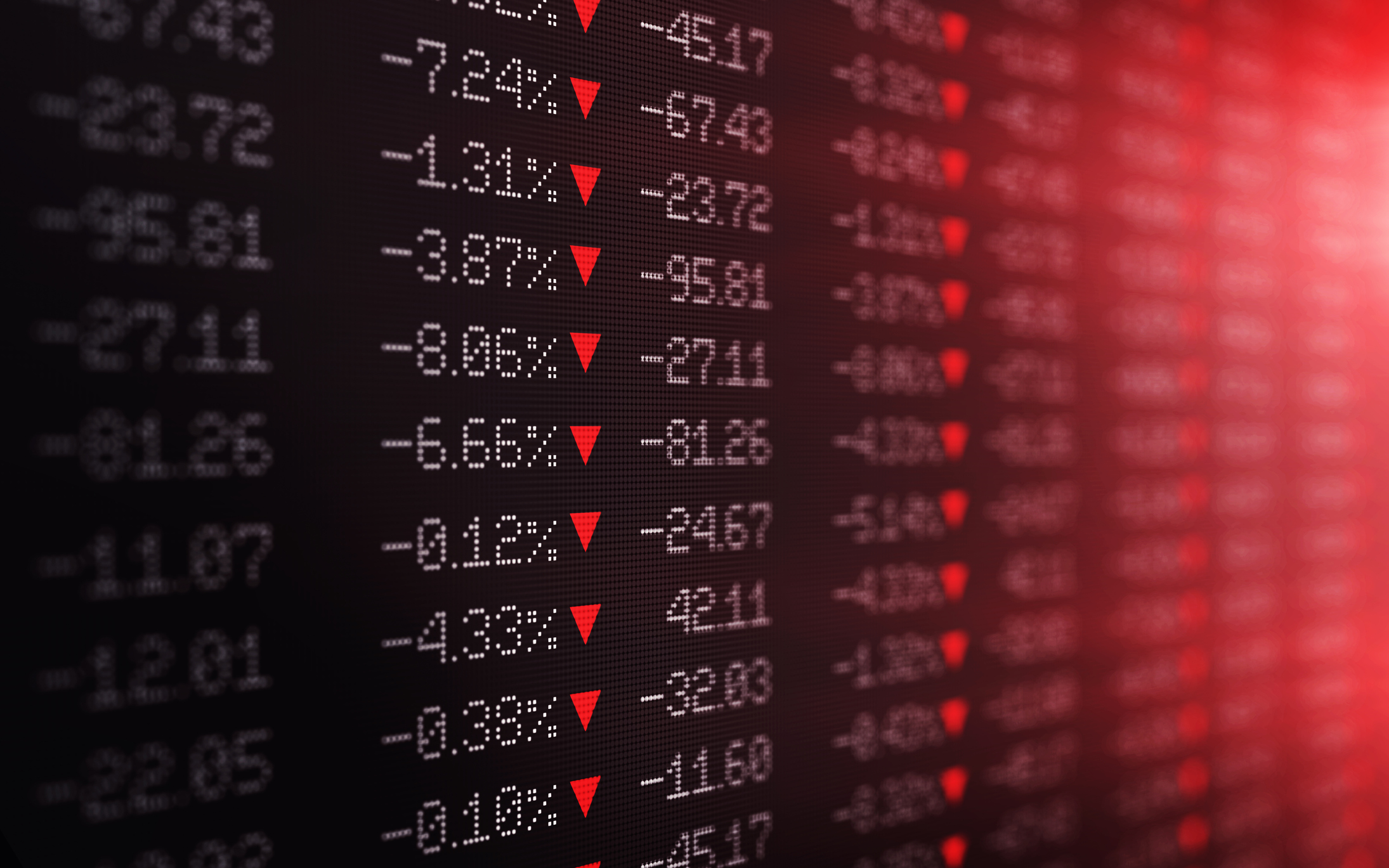 Trading Board Is Showing A Crash In Stok Exchange Market