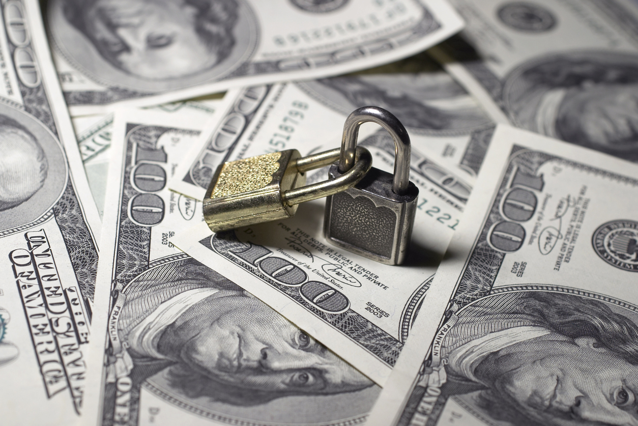 Two closed locks on money