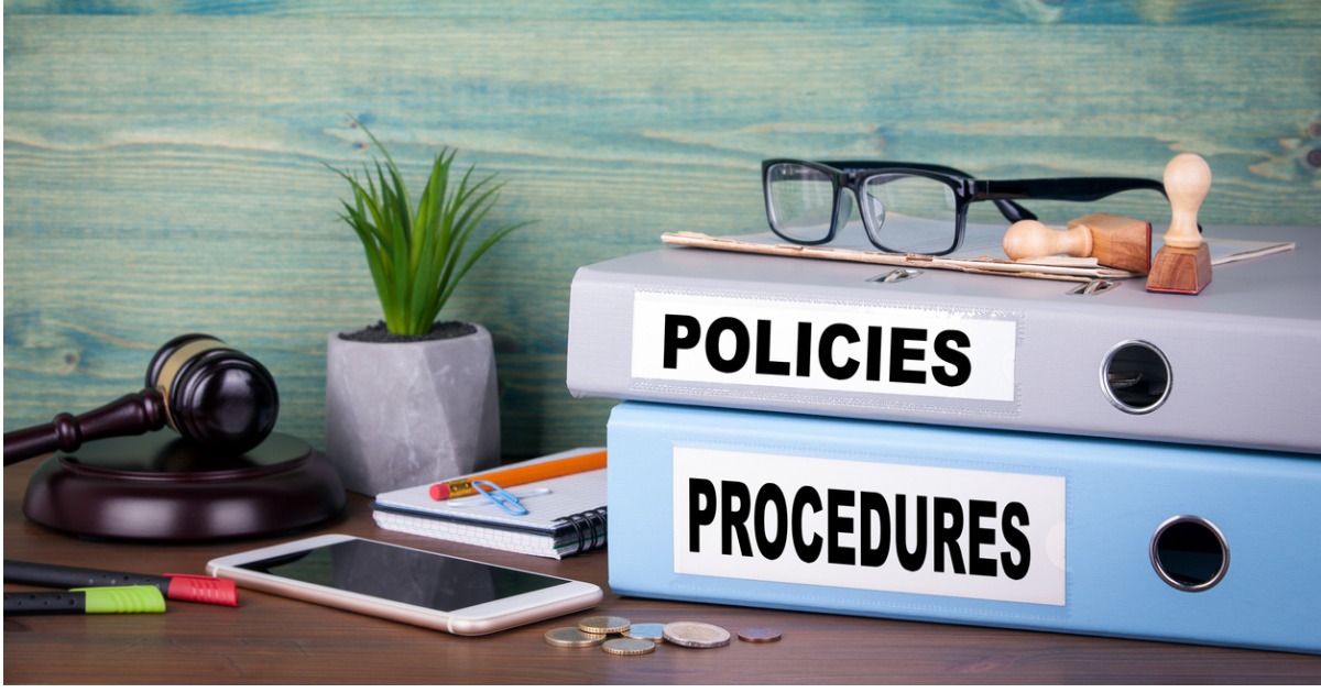 policies-and-procedures-successful-business-law-and-profit-background-picture-id887606138