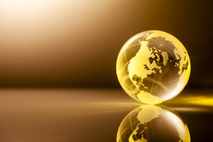 glass globe with focus on the americas
