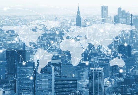 Global_Double exposure global world map
