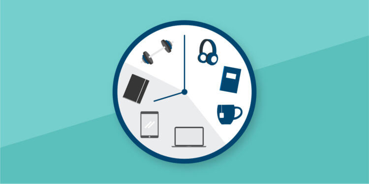 Part-time law practice Image of a clock with time for work, life, and exercise