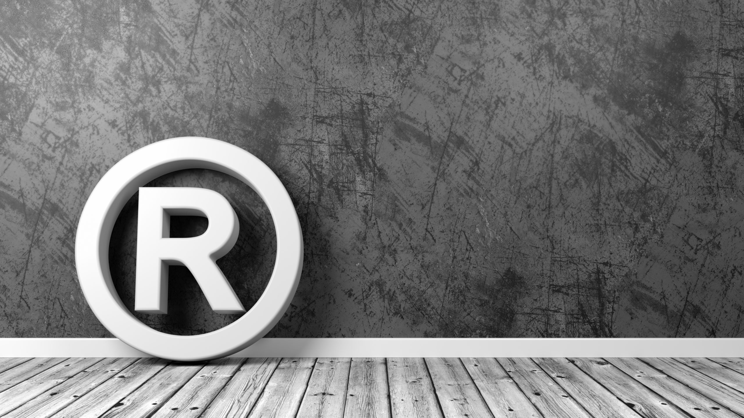 Registered trademark R barn wood textured gray