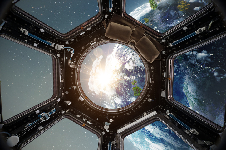 Cockpit view from International Space Station