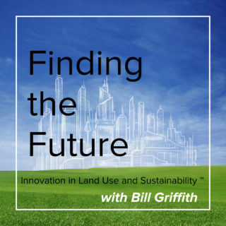 image of Finding the Future podcast cover art. Photo of blue sky with green grass
