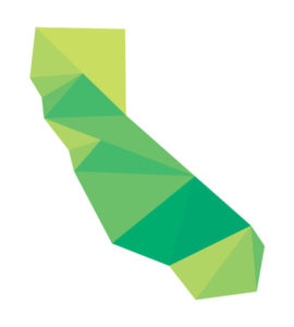 Green California map shape