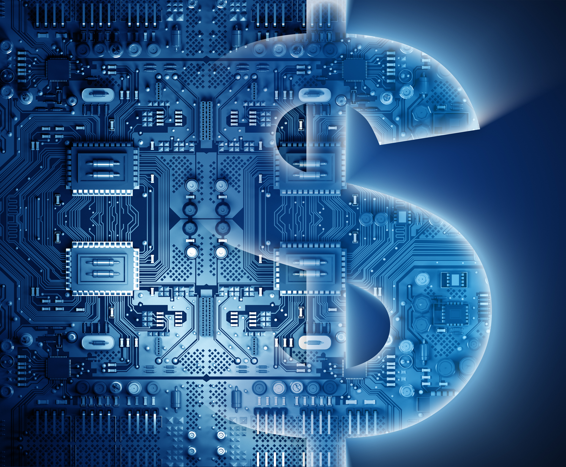 Technology concept: Dollar sign with circuits