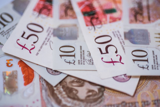 Great Britain Pound (GBP) currency bills