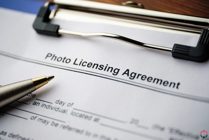 Legal document Photo Licensing Agreement on paper close up Legal document Photo Licensing Agreement on paper close up