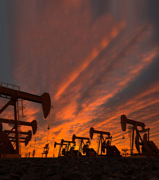 pump jacks in an oil field
