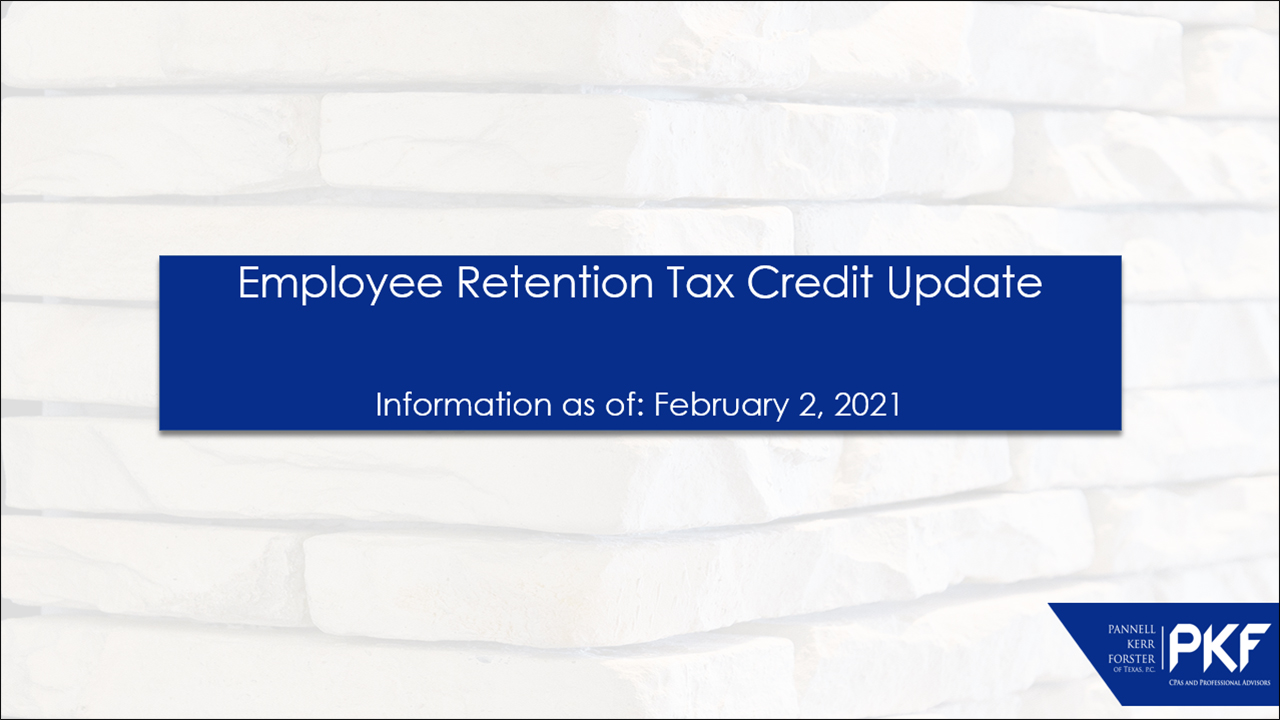 Employee Retention Tax Credit Video Thumbnail for PKF Texas Video