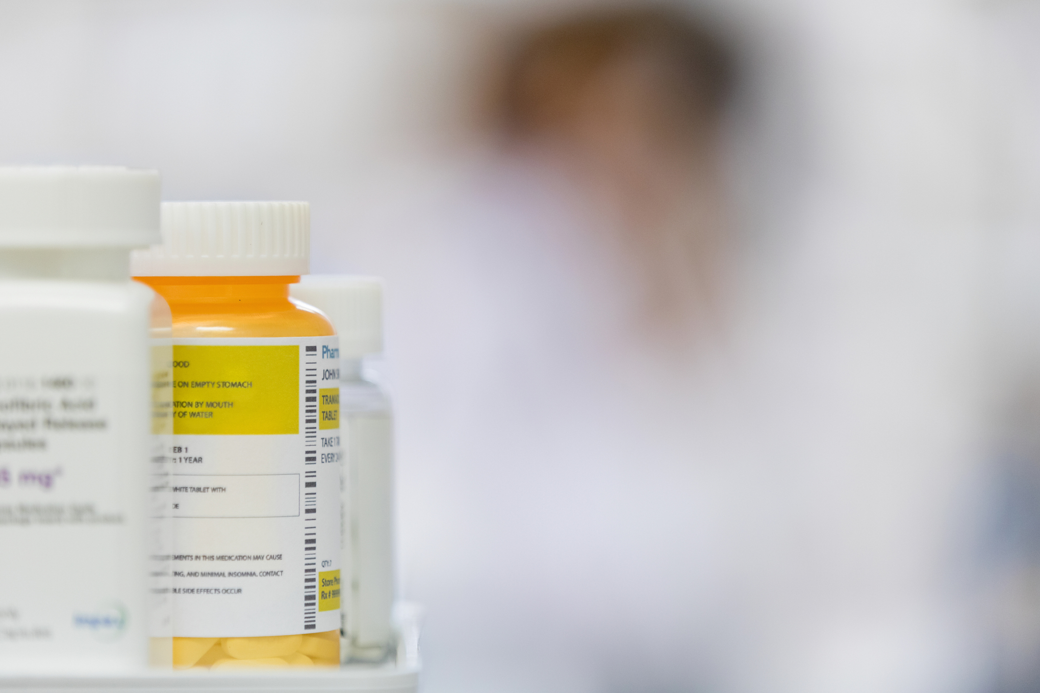 Close up prescription medications in pharmacy