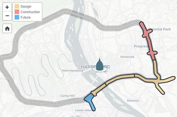 I-83 Construction Map