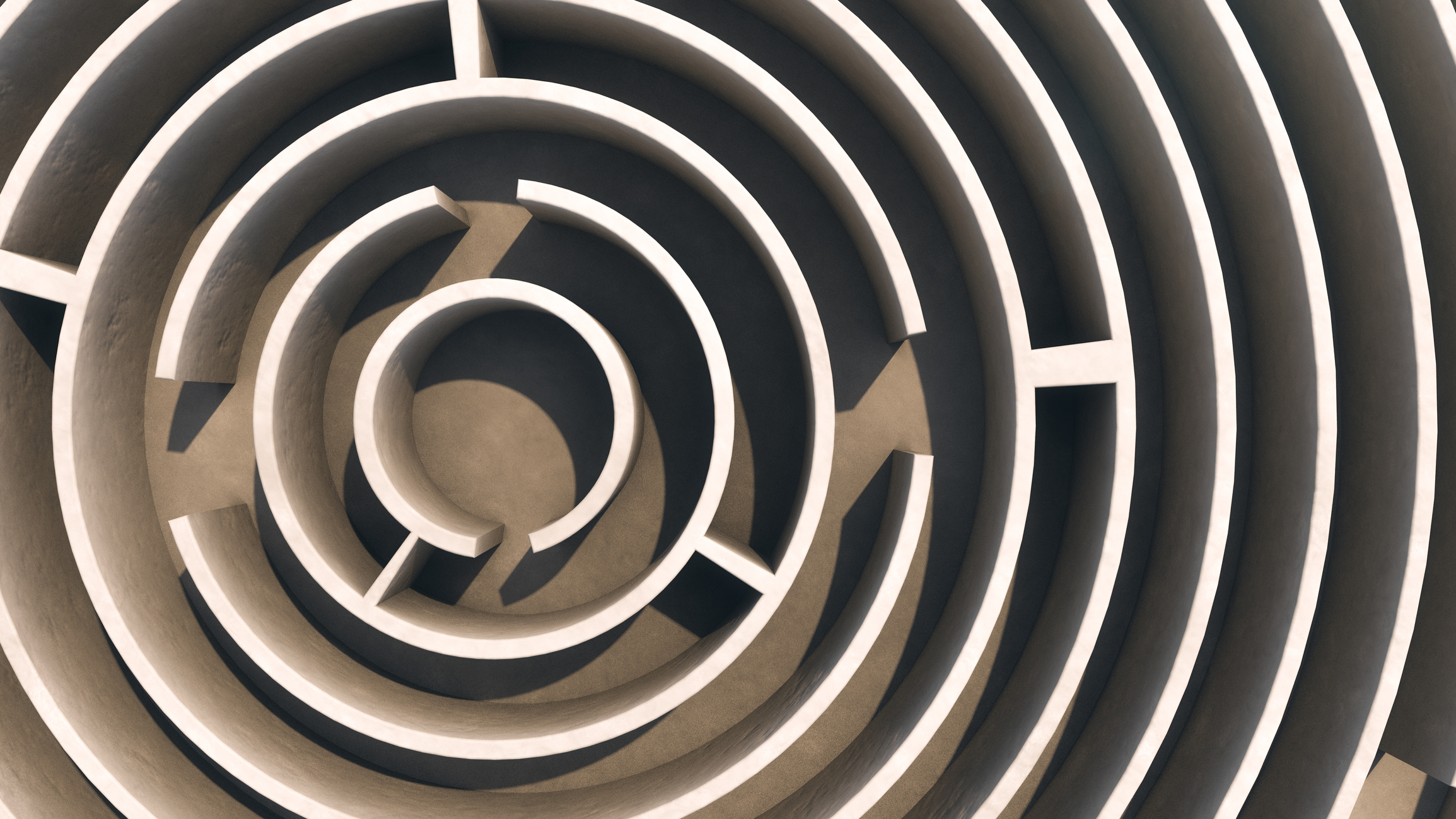 Round maze. View from above