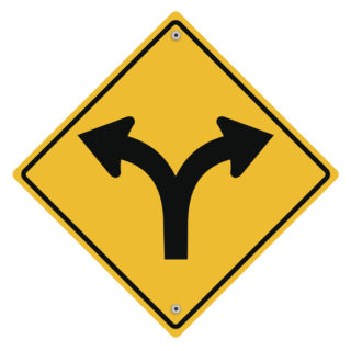 Yellow metal sign.