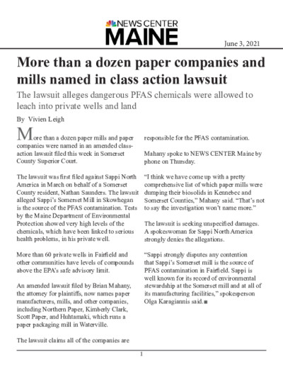 Click for document: More than a dozen paper companies and mills named in class action lawsuit More than a dozen paper companies and mills named in class action lawsuit