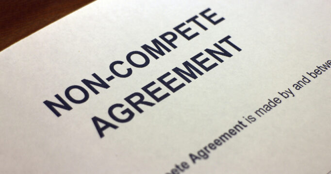 Paper that says Non-Compete Agreement.
