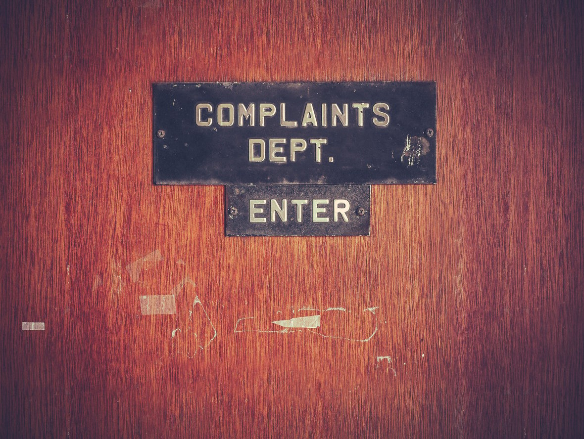 Complaints Dept Door